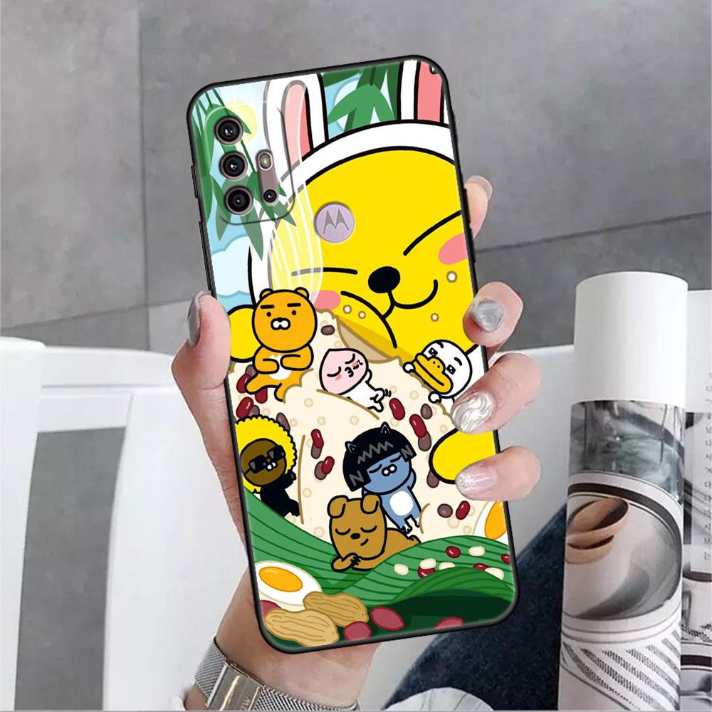 

Милый чехол Kakao Friends для Motorola G30 G60 Edge 20 G9 G22 G8 Power G31 G500 G50 30 Pro, черный мягкий чехол для телефона Moto G51 5G