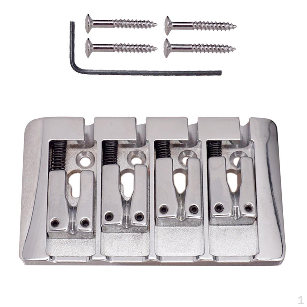 

Durable Bass Roller Saddle Bridge Tailpiece for 4 String Electric Accessory
