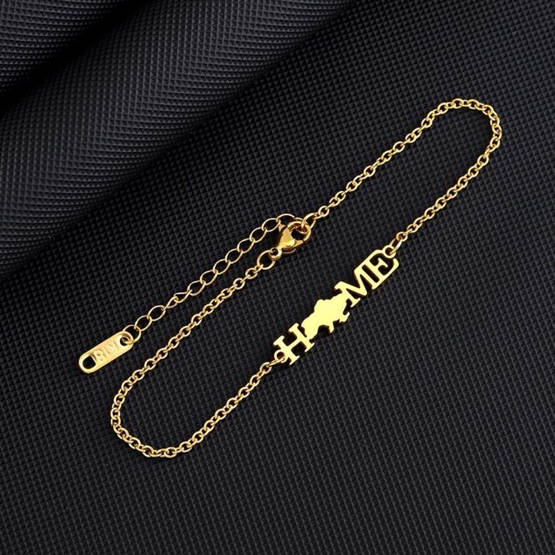 Ukraine Map Bracelets Pendant Bracelets Ukraine Flag Bracelets Ukraine Jewelry Chain Bracelets Stainless Steel Material