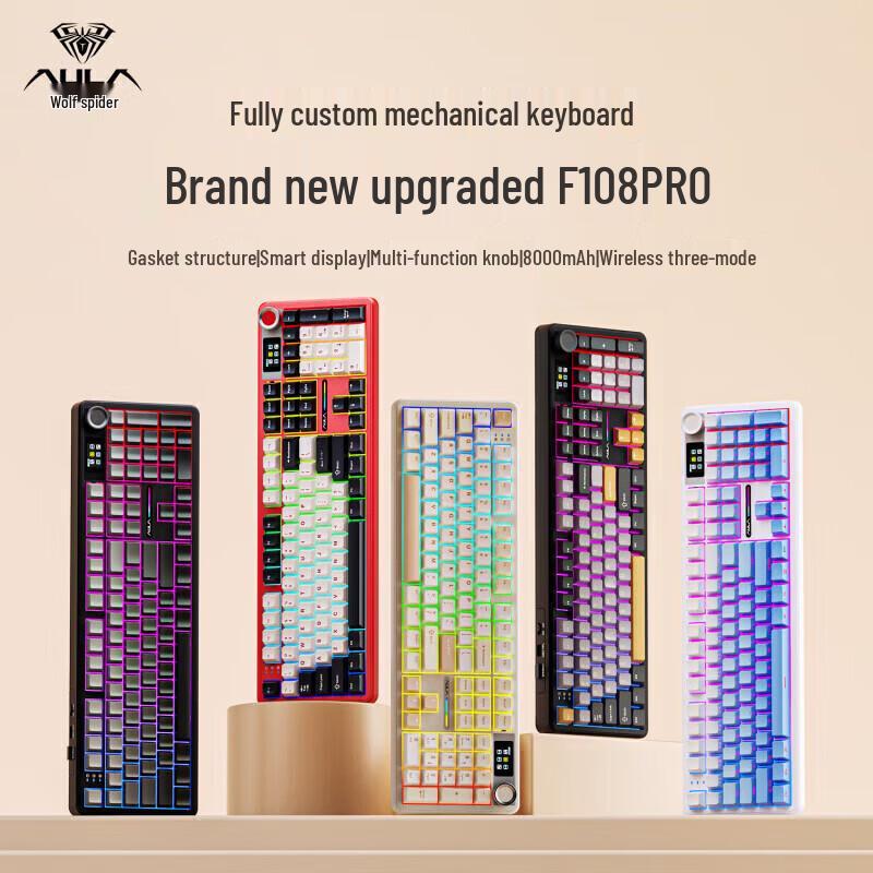 AULA F108Pro Triple-Mode RGB Mechanical Keyboard