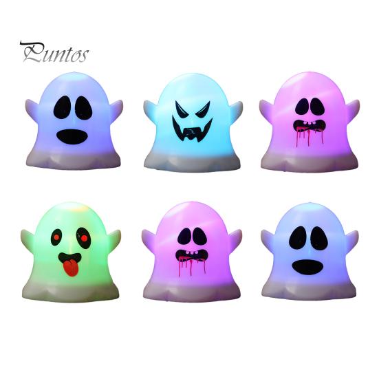 Decorative Ghost for Shelf 6 Pcs Light, LED Color Changing Warm Flameless Battery-Operated Safe Halloween Accent Light Mini Spirit Night Lamps, Spooky
