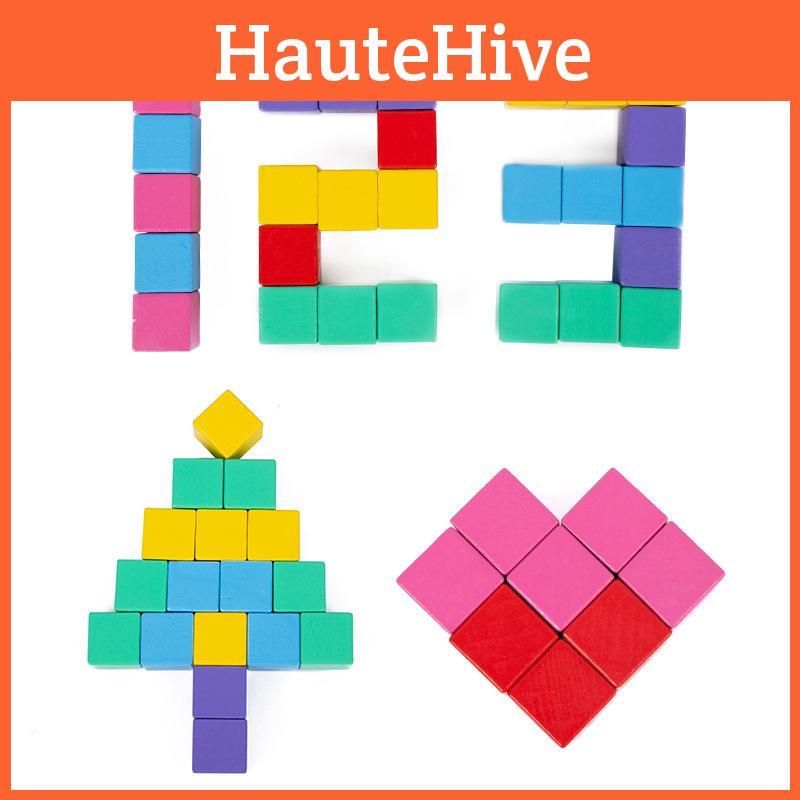 Logic Cubes Wooden Building Blocks For 6-year-olds Educational Toy For Early Learning Skills
