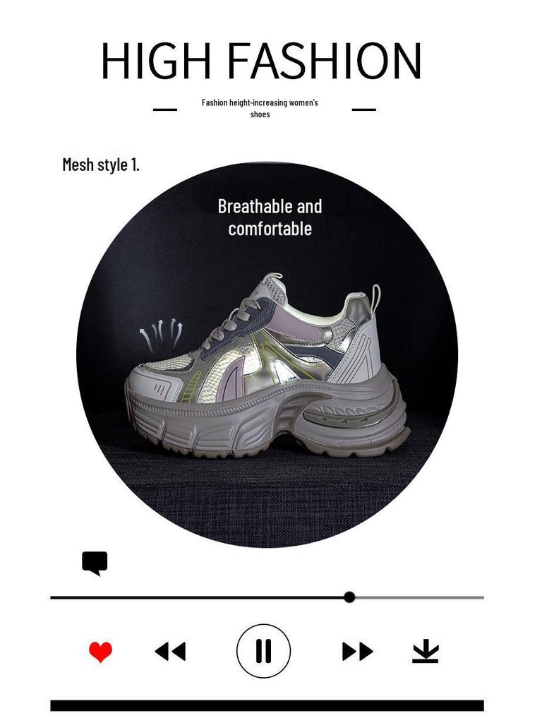 Women's Petite Mesh Breathable Platform Sneakers, Summer 2025 Fashion Casual Sport Shoes