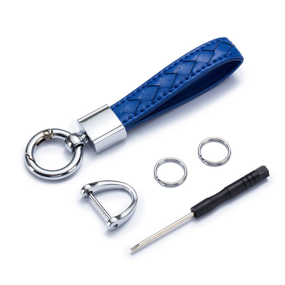 

Креативный чехол для ключа автомобиля Смарт-ключ Сплав Металл черный плетеный брелок Подвеска Универсальный синий