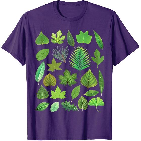 Types of Tree Leaves Biology Nature Educational T-Shirt