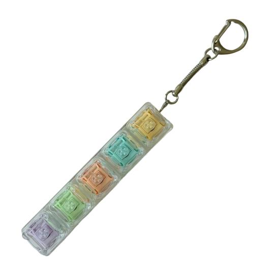 

Yousheng Keyboard Fidget Toy 5-Keys Anxiety Relief Finger Clicker Keychain Focus Aid Clear Keycap Keyboard Decompression Button Sensory E