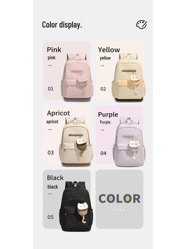 Stylish Solid Color Backpack for Middle and College Girls: Korean-Inspired, Large Capacity