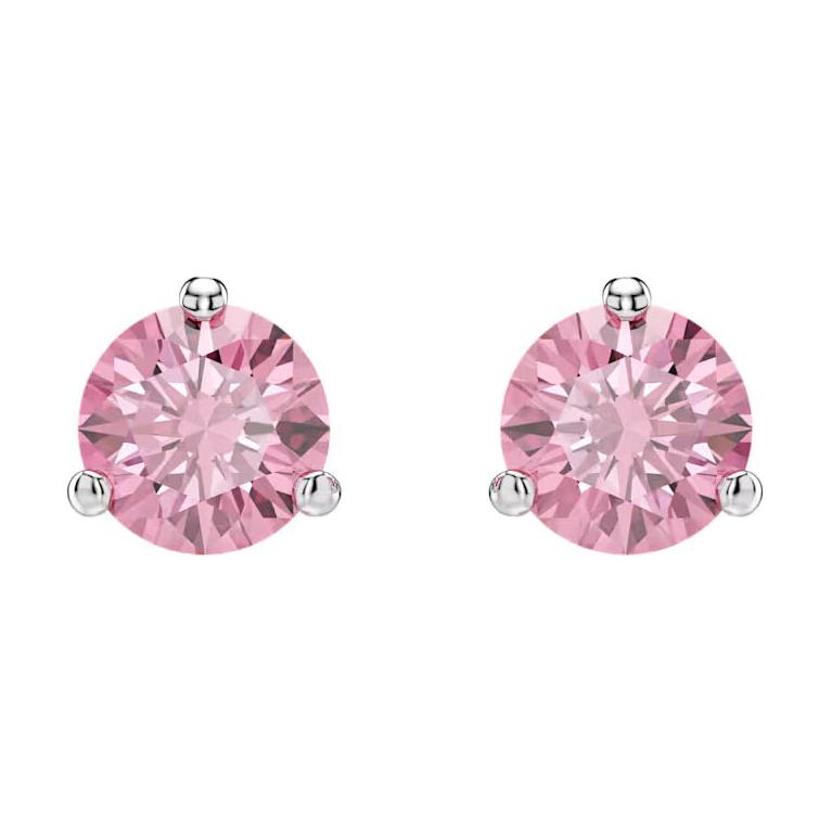 Swarovski Solitaire Round Crystal Design Earrings Women earrings Pink 5717577 Box (Random Color)