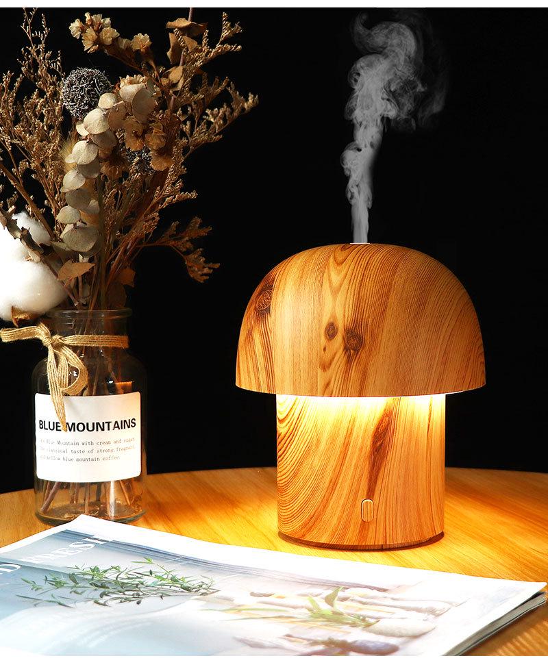 2026 Portable Mini Mushroom Lamp Humidifier: Aromatherapy Essential Oil Diffuser for Bedroom Desktop