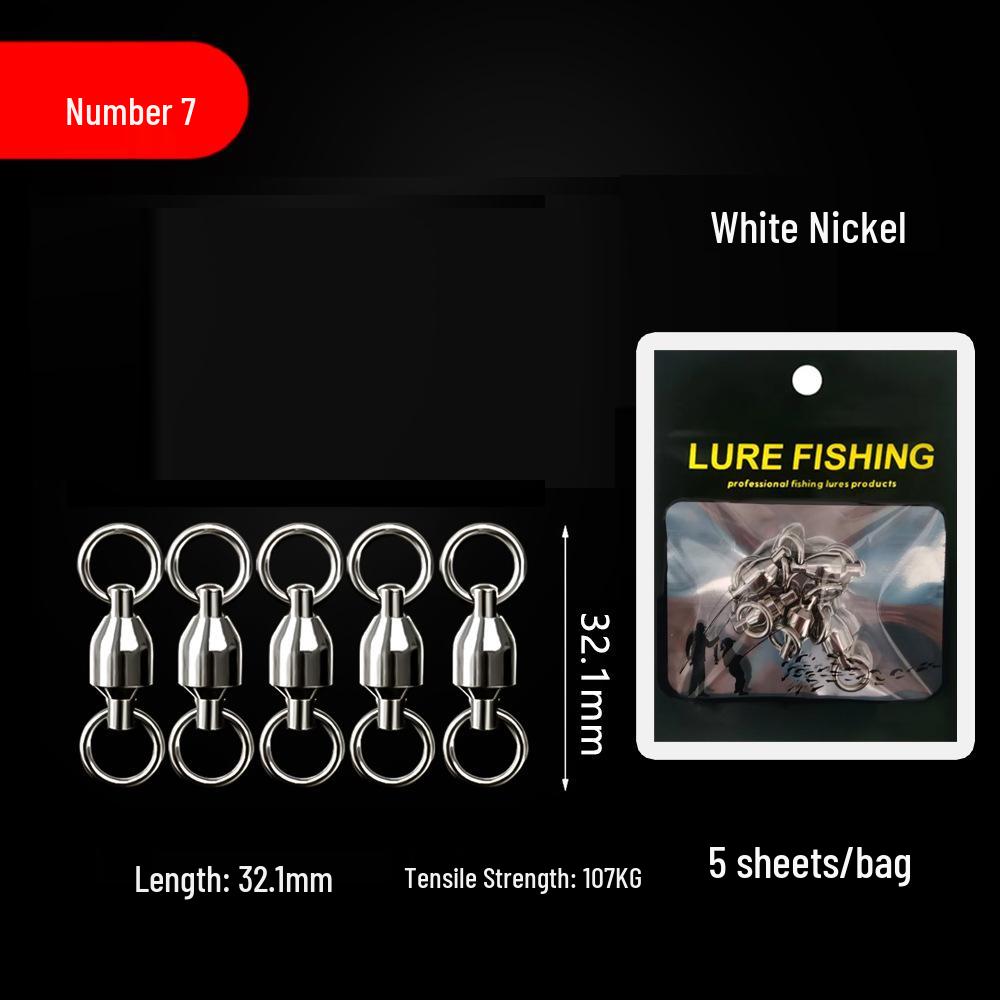 Рыболовный вертлюг-коннектор 304 из нержавеющей стали, восьмерка, высокоскоростной, с булавкой A53 White Nickel Plated