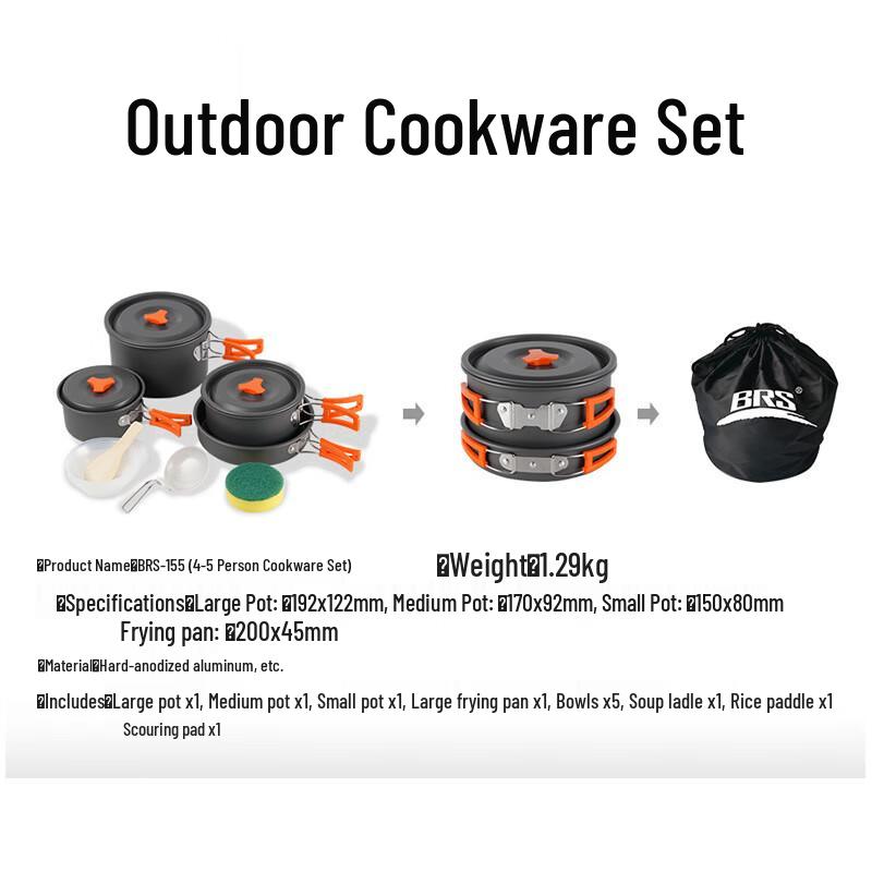 BRS-155 Portable Outdoor Camping Cookware Set