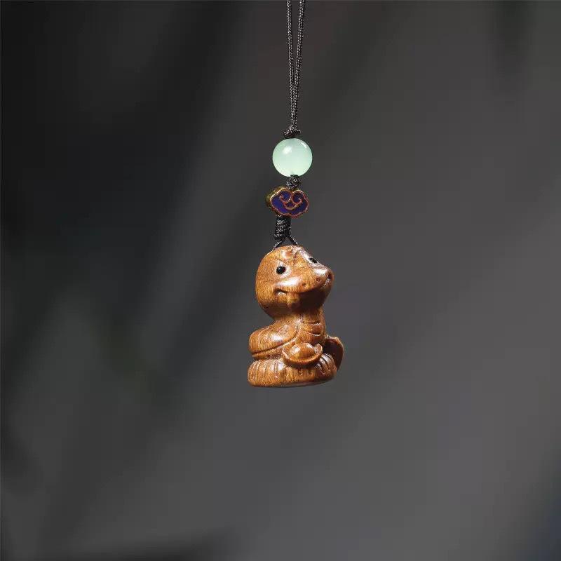 Cliff Cypress Zodiac Wood Carving Pendant Keychain