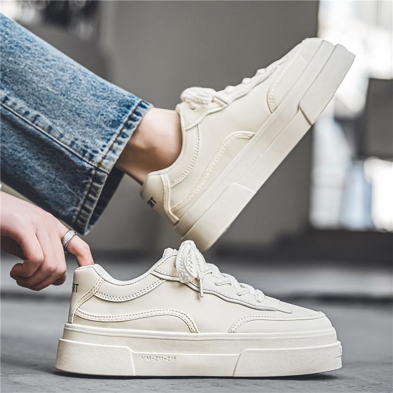 Summer new fashion sports men s shoes casual board shoes, beige, black, beige 44 бежевый