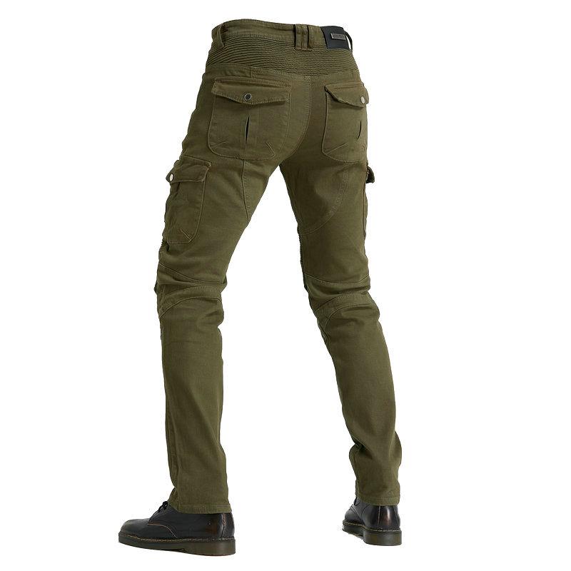 New Product Motorcycle Jeans Men's Winter Fleece Cycling Pants Multi-Bag Motorcycle Cargo Pants Silicone Protector