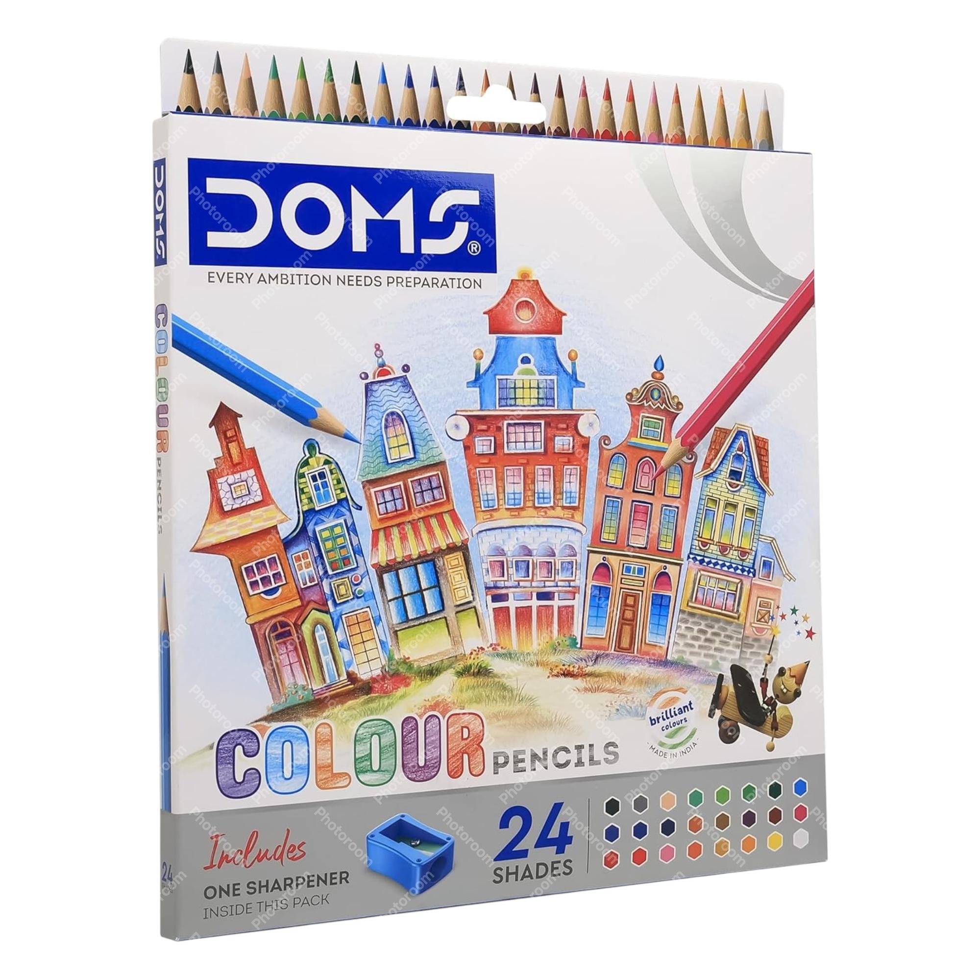 

DOMS FSC 24 Shades Colour Pencil Set for Drawing Sketching Art & Craft Use for School Students with Sharpener Pack