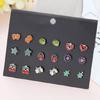 Mixed Heart Star Earrings 30-Pair Stainless Steel Umbrella Stud Earrings Jewelry