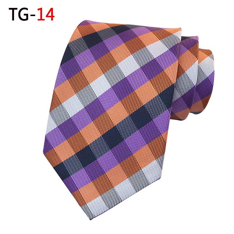 Men's Multi-Color Plaid Polka Dot Tie - Versatile for Formal & Casual Wear