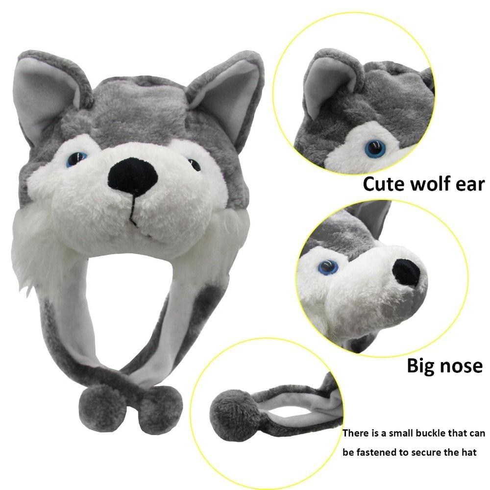 Panda Husky Kids Plush Animal Hat Yellow Baby Duck Novelty Party Cap Cozy Funny Hat  Cosplay