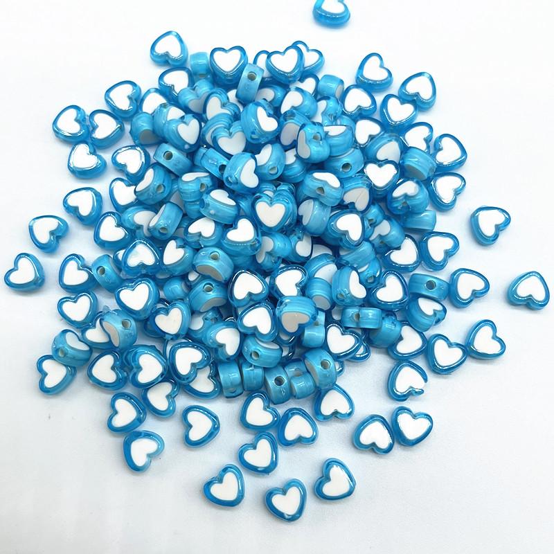 50pcs 8x4mm Love Acrylic Bead Loose Spacer Beads For Jewelry Making DIY Bracelet Accessories