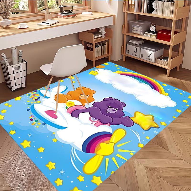 Care Bears Print Rug, Washable Floor Carpet, For Entryway Dorm Laundry Room Office Study, Home Decor Birthday Christmas Gift