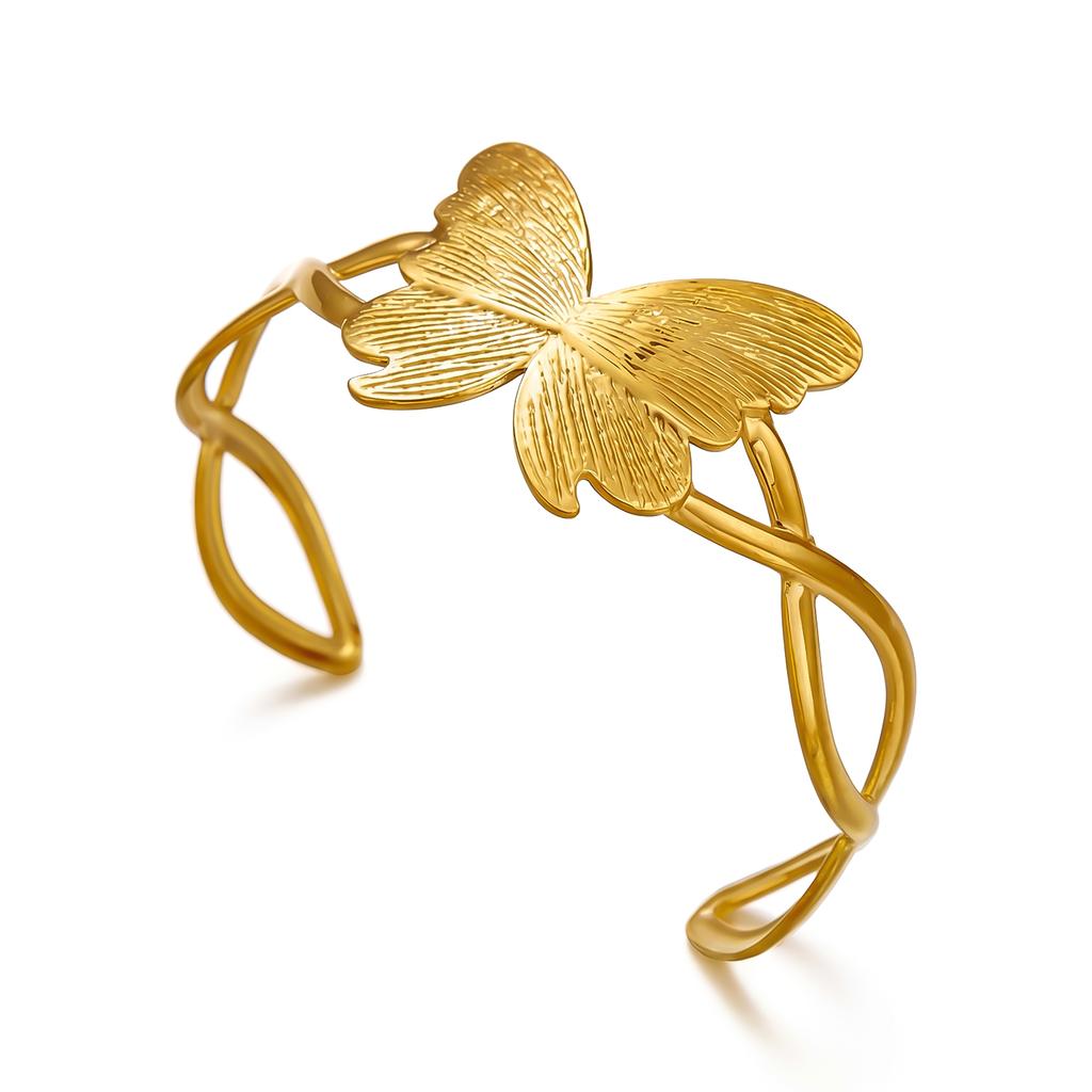 Fashion Vintage Flower Cuff Bracelet for Women Trendy Gold Color Metal Wide Flower Opening Bangles Charms Elegant Party Jewelry