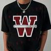 W Letter Graphic Motorcycle T-shirt Casual Trendy Tshirts For Comfortable Short Sleeve Tops