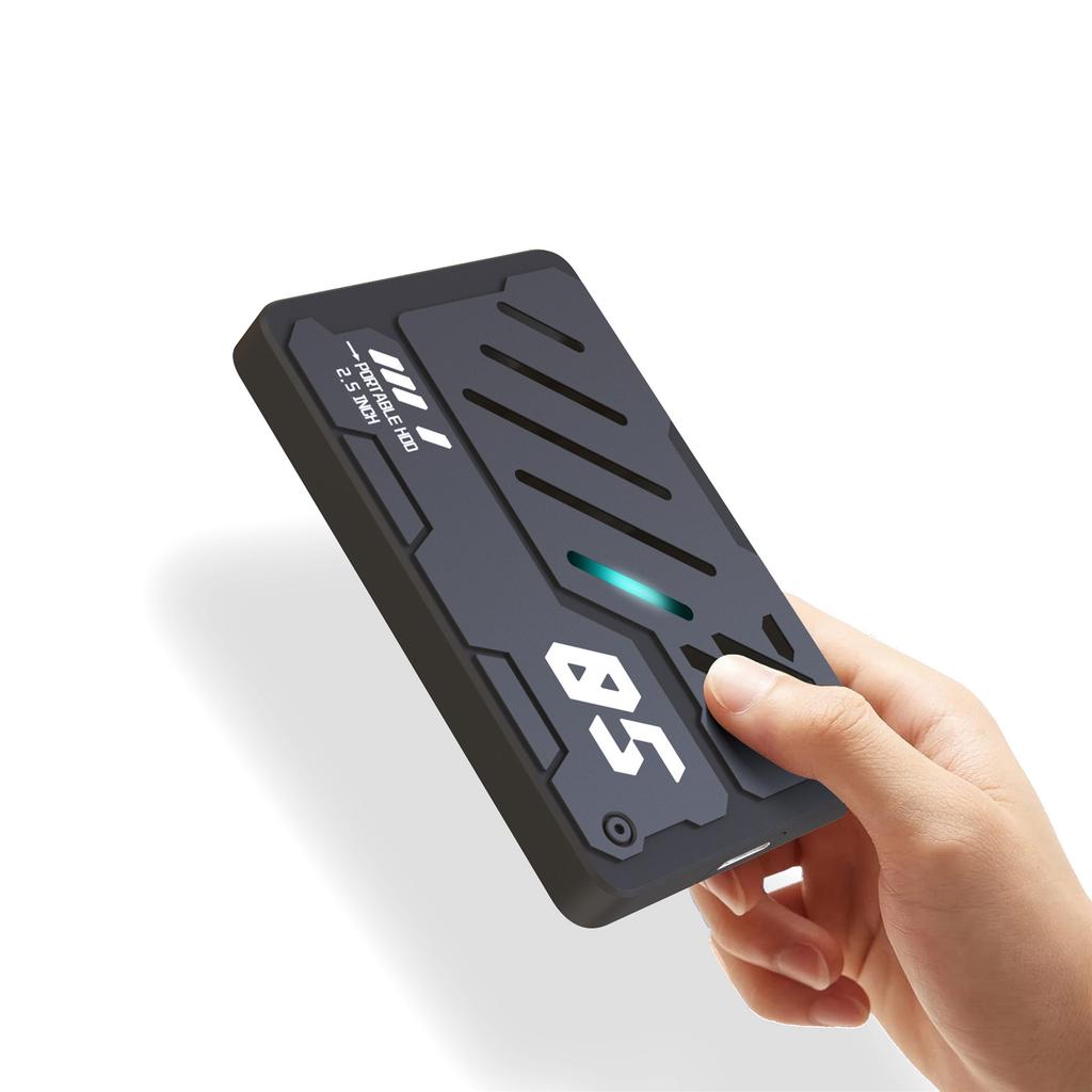2,5-tommers USB3.0 bærbar ekstern harddisk med pustelys, mekanisk type, rask overføringshastighet