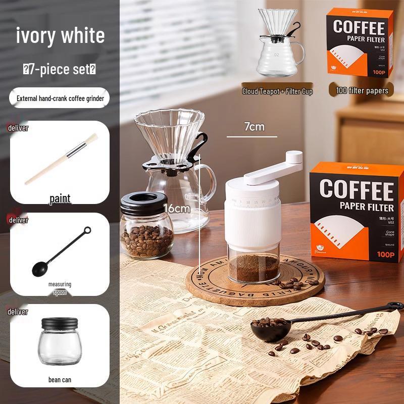 Manual Hand-Crank Coffee Bean Grinder for Home and Outdoor Use