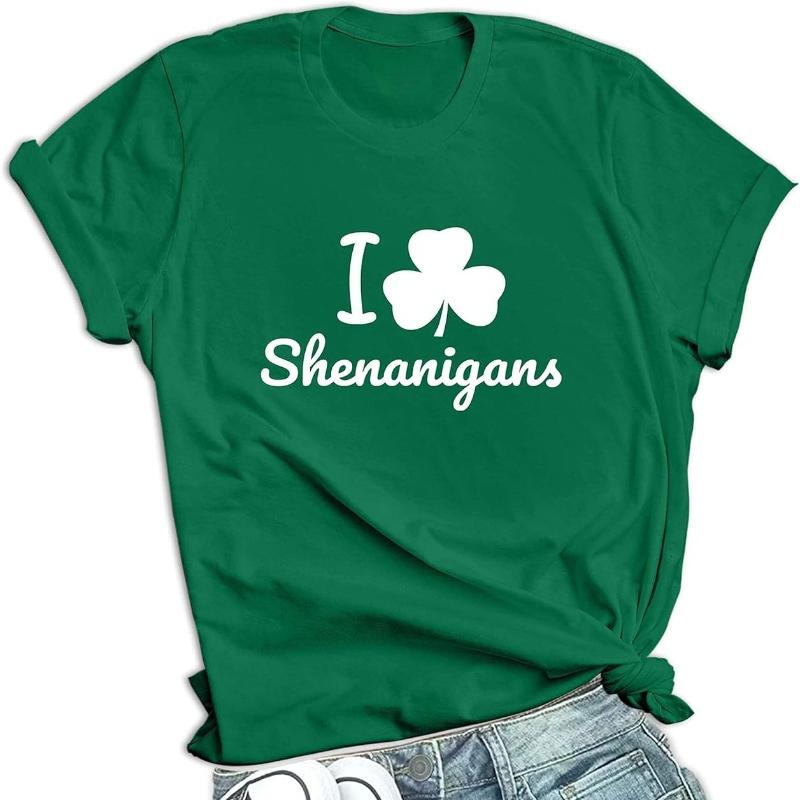 St Patricks Day Shirt Women Magically Delicious Shenanigans Shamrock Pattys Irish Saint Patricks Day Outfits Y2k Tops T Shirt