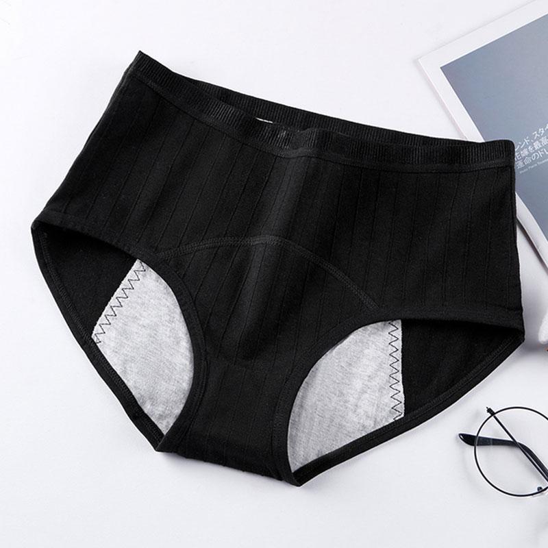 Women Underwear Breathable Mid-Waist Menstrual Knickers Cotton Panties Period Pants Leak-Proof
