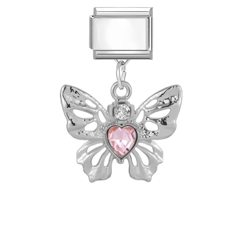 2026 New Creative DIY Dreamy Shiny Sunflower Cat Heart Bow Star Cherry Moon Pendent Charm Fit 9MM Stainless Steel Bracelet Gift
