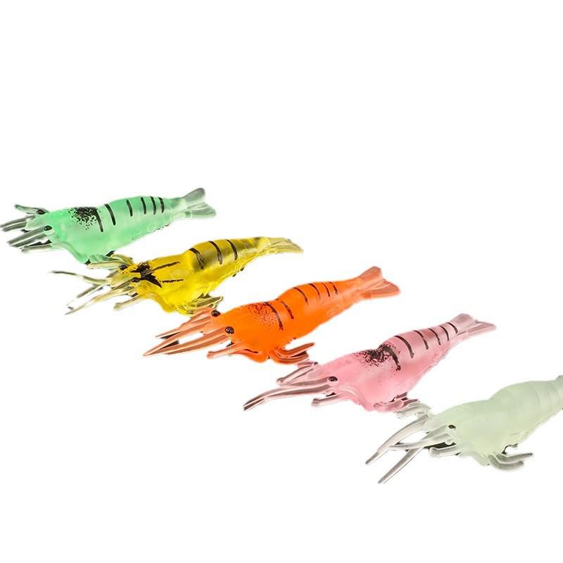 Leuchtender 4cm Grasgarnelenköder mit Haken - Realistischer Weichköder für die Meeres- und Süßwasserfischerei