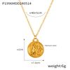Fenny Fashion Embossed Stars 12 Constellations Round Brand Pendant Necklace 18K Gold Plated Stainless Steel Jewelry