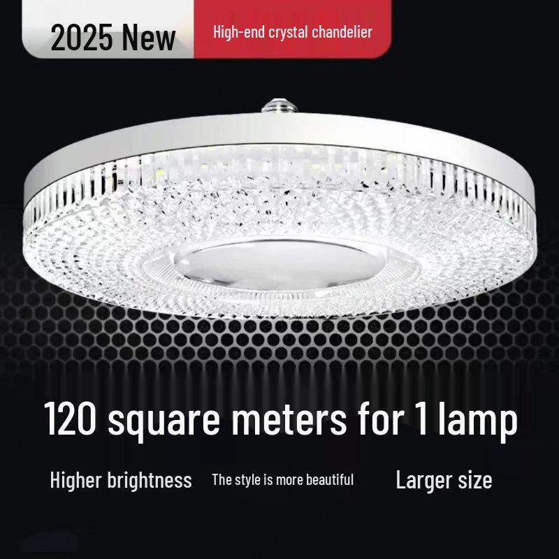 Crystal UFO Lamp: LED E27 Screw, Eye-Protecting White Light for Living, Bedroom, Dining – Energy Efficient
