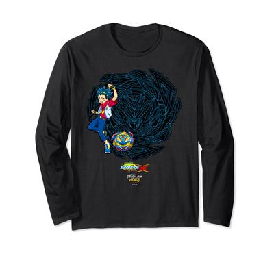 Beyblade Burst Dynamite Battle Aoi Barto Langarm-T-Shirt
