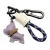 Stylish French Dog PU Leather Key Rings Secure Antislip Design Comfortable Grip For Office Travel Outdoor Use