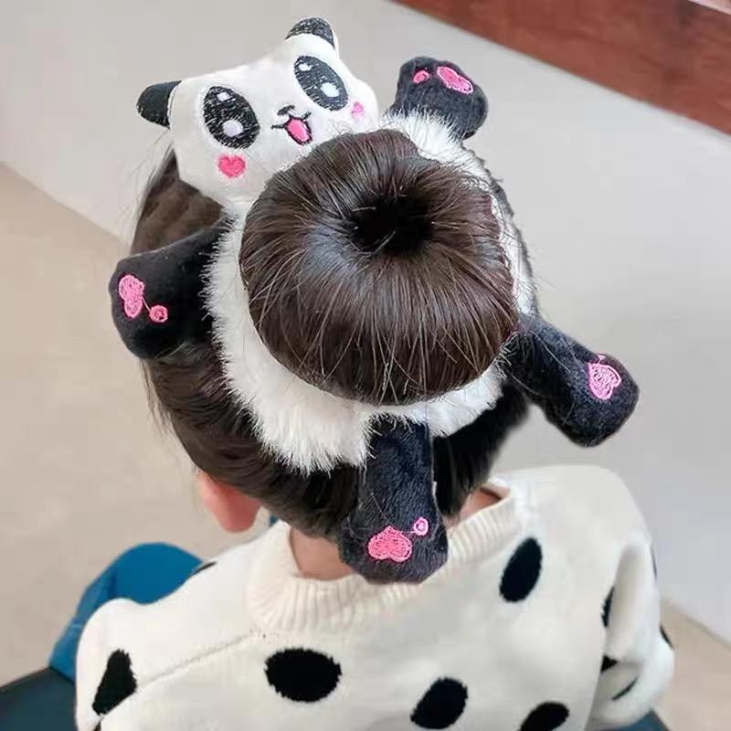 Panda Kühe Katze Hase Plüsch Elastische Haarbänder Süße Pferdeschwanz-Krawatten Damen Mädchen Niedliche Cartoon Haargummis Weihnachten