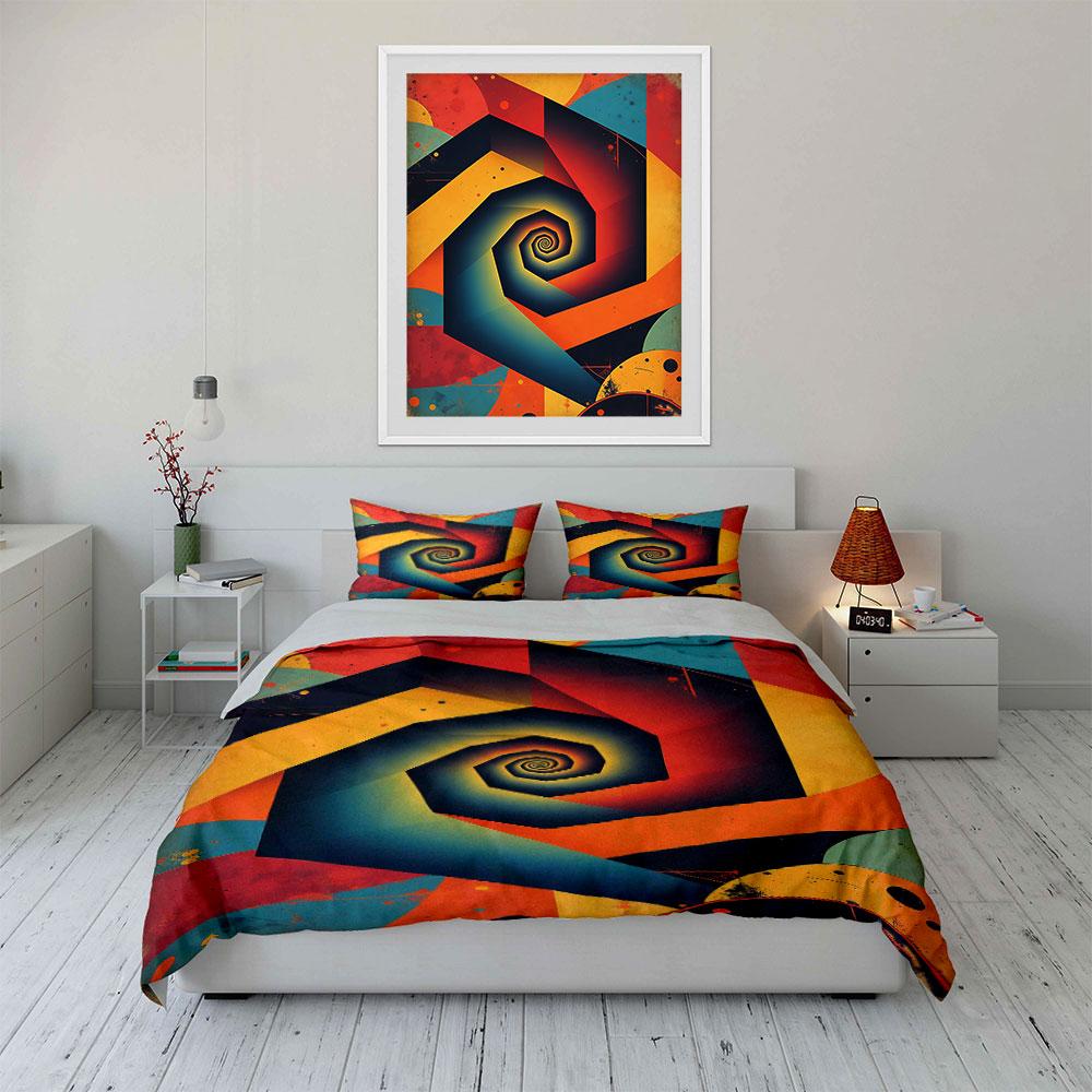 Spiral with geometric patterns. Bedding sets Duvet cover sets Duvet covers Pillowcases(1 * Duvet Cover 2 * Pillowcases without duvet insert)