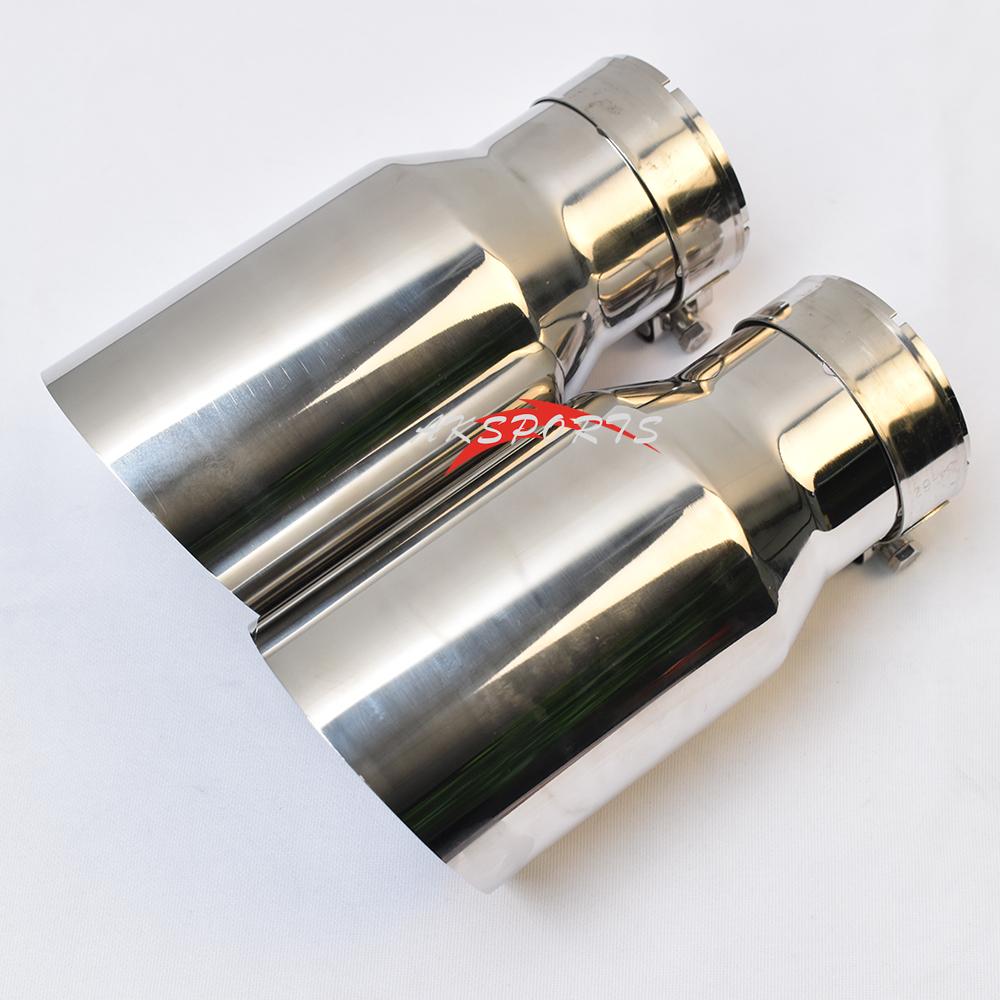 1 PC Car Modified Stainless Steel Exhaust Pipe Universal Straight Slash cut edge Shiny Muffler Tip