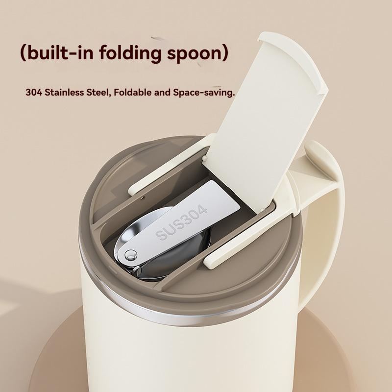 500ML Double-Layer Insulated Coffee Mug Stainless Steel Milk Coffee Cup Portable Sealed Water Cup Leak-Proof Coffee Cup With Lid