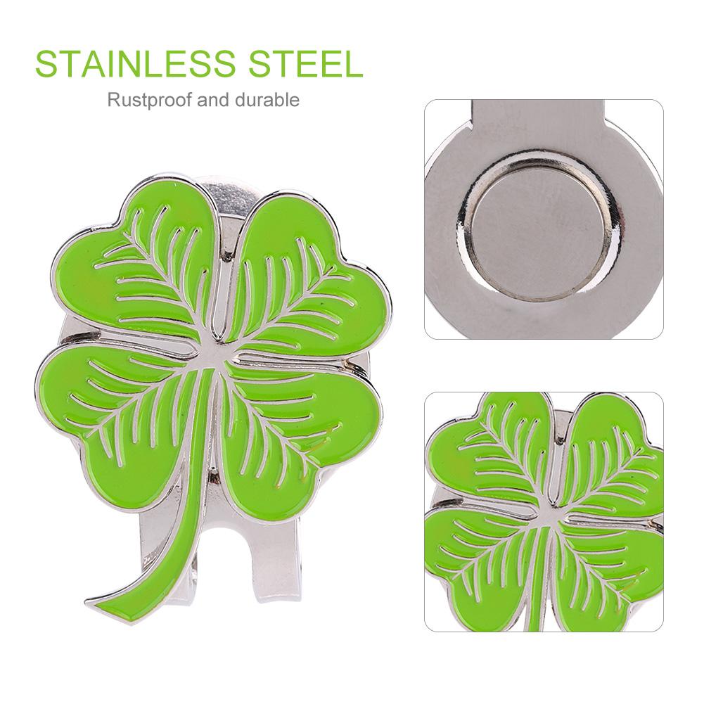 Magnetic Golf Cap Clip Clover Hat Clamp Metal Ball Marker Outdoor Sports Accessory