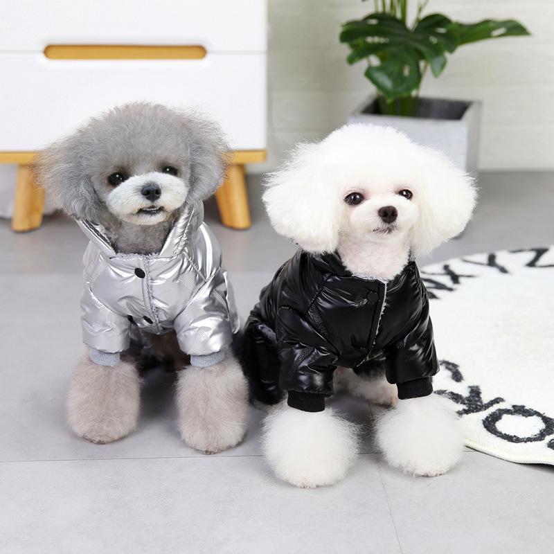 Pet Clothing Autumn and Winter Padded Jacket Dog Clothing Teddy Small Dog Pet Clothing Winter 21 Crimped Four-legged Padded Jacket