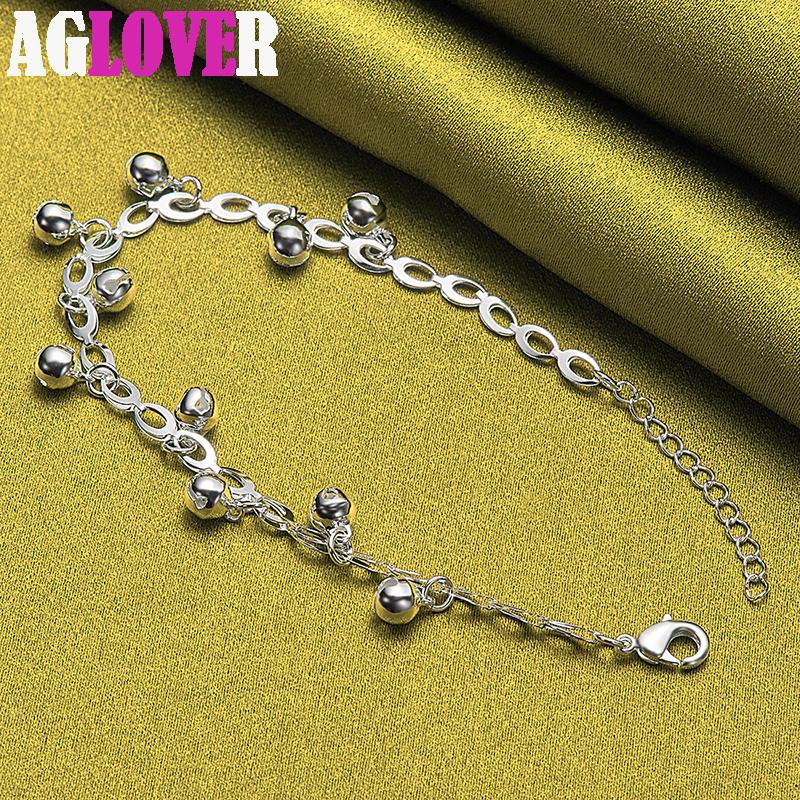 Bijuterii brățară cu lanț de clopoței cu mărgele din argint 925