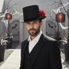 Classic Black Rose Gentleman Cap Vibrant Red Magician Fedora Headwear  Drama Actors