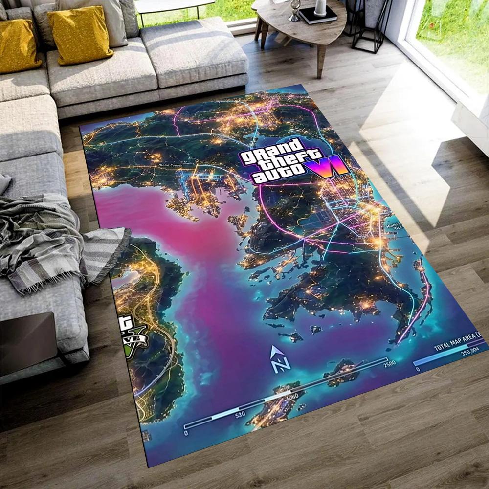 Grand Theft Auto Floor Mat Suitable for Foyer Hallway Game Room Kitchen Anti-slip Rug Anime Office Decor Spiritual Gift