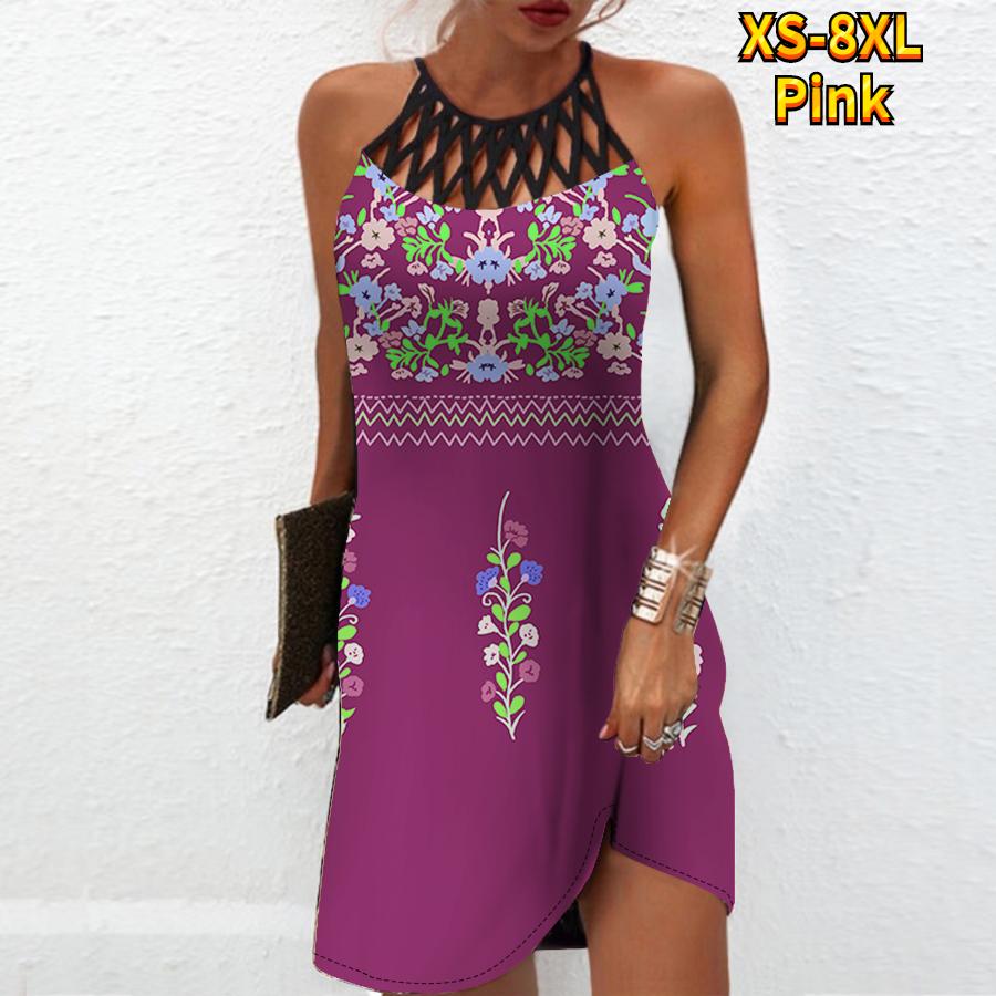 Летнее модное сексуальное платье без рукавов — фото 9