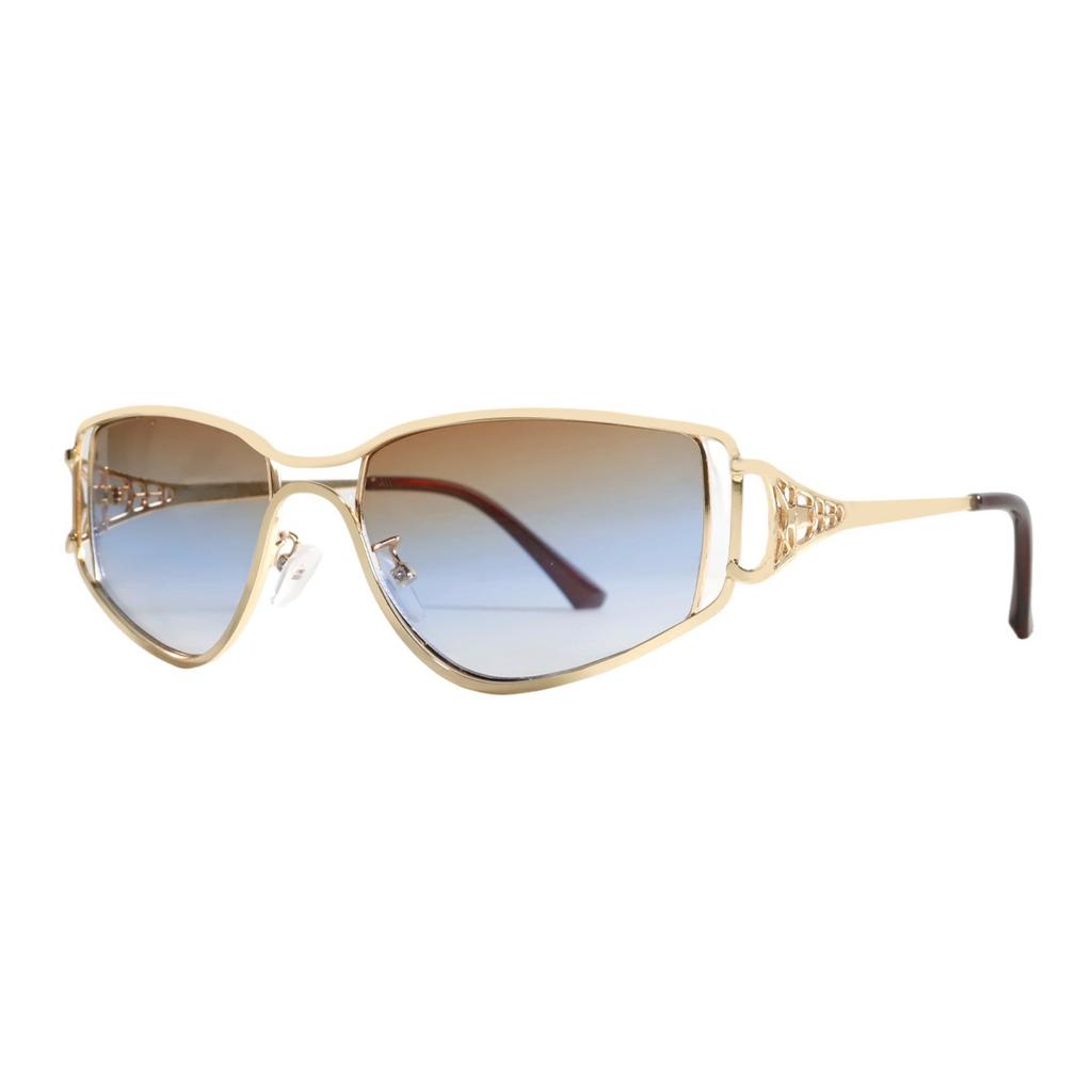 European and American personalized Spice Girl style sunglasses concave shape hollow design sunglasses outdoor cycling fashion trend glasses