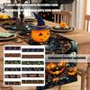Classical Halloween Party Table Cover With Pumpkin Spiderweb Skull Pattern Washable Linen Fabric Table Runner Decoration