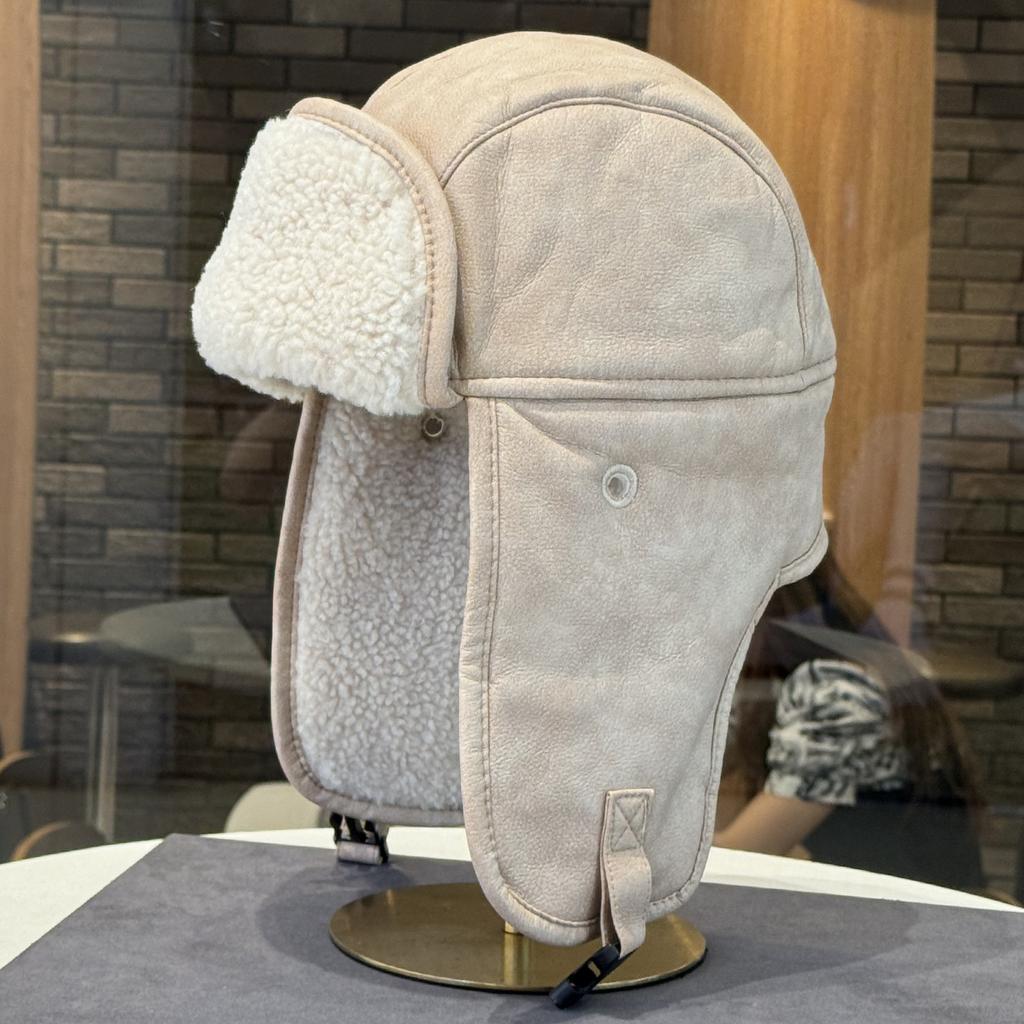 Lei Feng hat fashion men winter thickened pilot cycling ear protection PU leather women warm waterproof lamb wool tide
