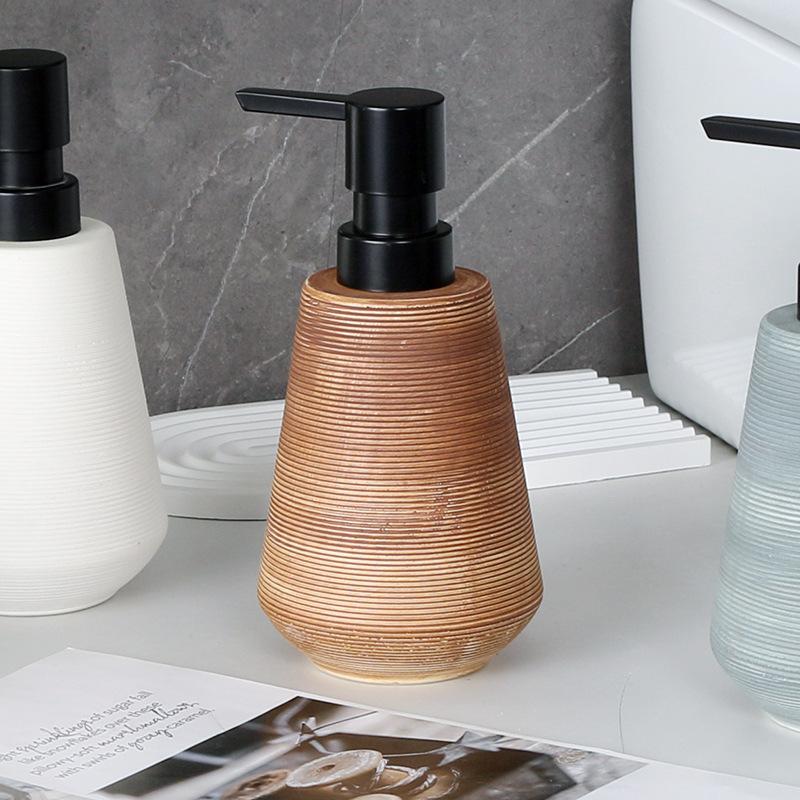 Nordic Ceramic Soap Dispenser Minimalist Hand Wash Pump Bottle for Hotel Bathroom
